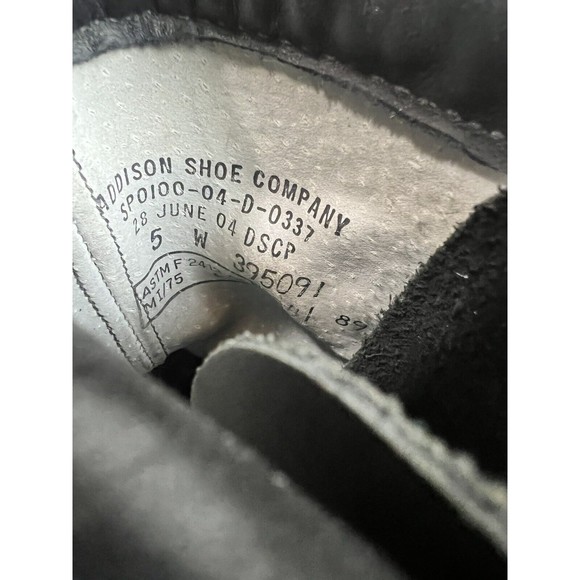 Addison Shoe Company Mens Combat Boots Round Toe Lace Up Leather Black Size 5 W - Picture 11 of 11